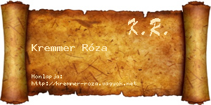 Kremmer Róza névjegykártya