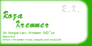roza kremmer business card